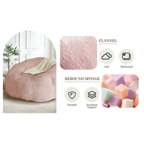 Round Floral Bean Bag Chair,Comfort and Body-Contouring Support for Versatile Home Relaxation and Decor Integration - Sonkuki