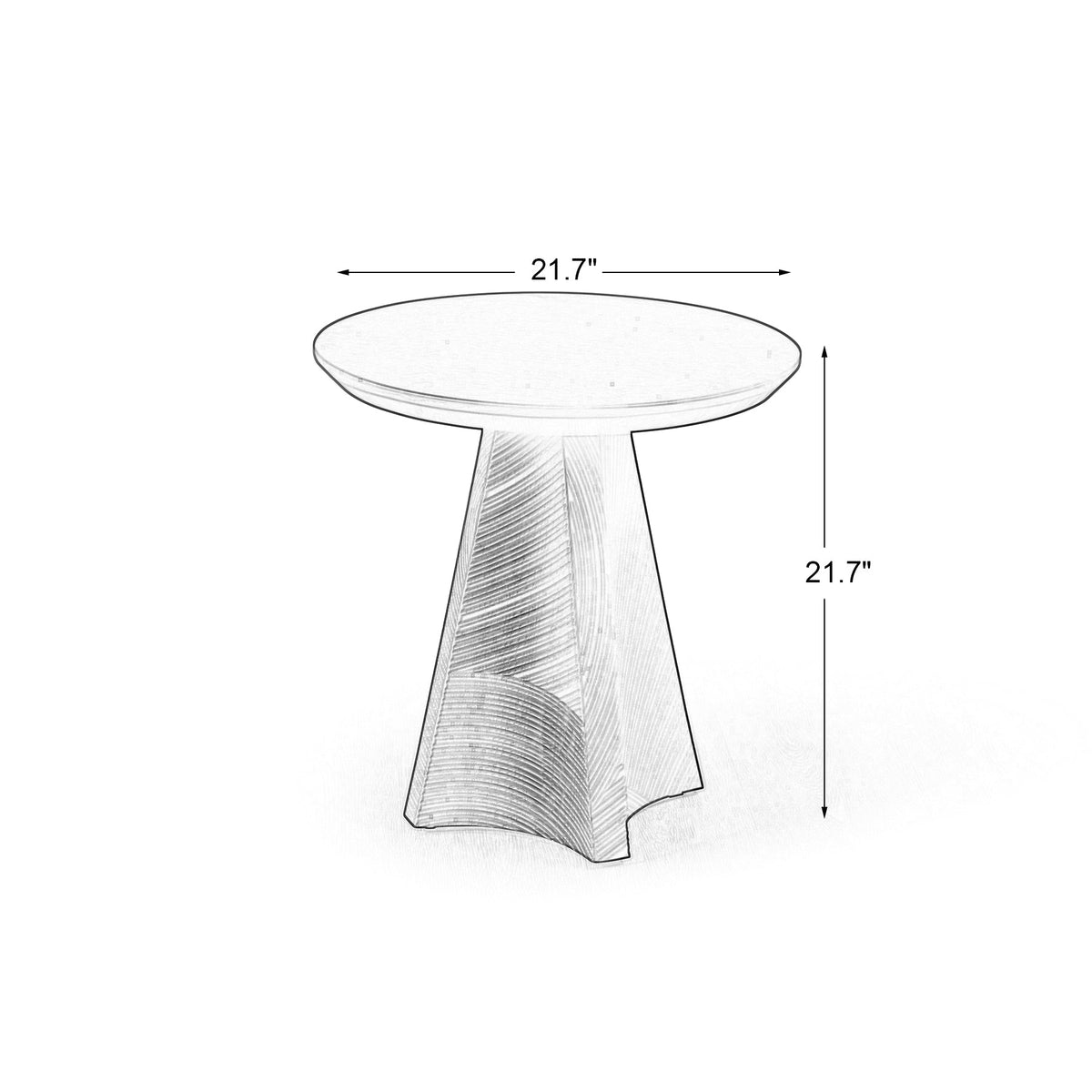 Round White Oak Side Table - Sonkuki