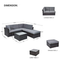 SONKUKI Outdoor Conversation Sofa Set 4-Piece Patio Furniture PE Rattan Wicker Sectional Couch Sets - Sonkuki