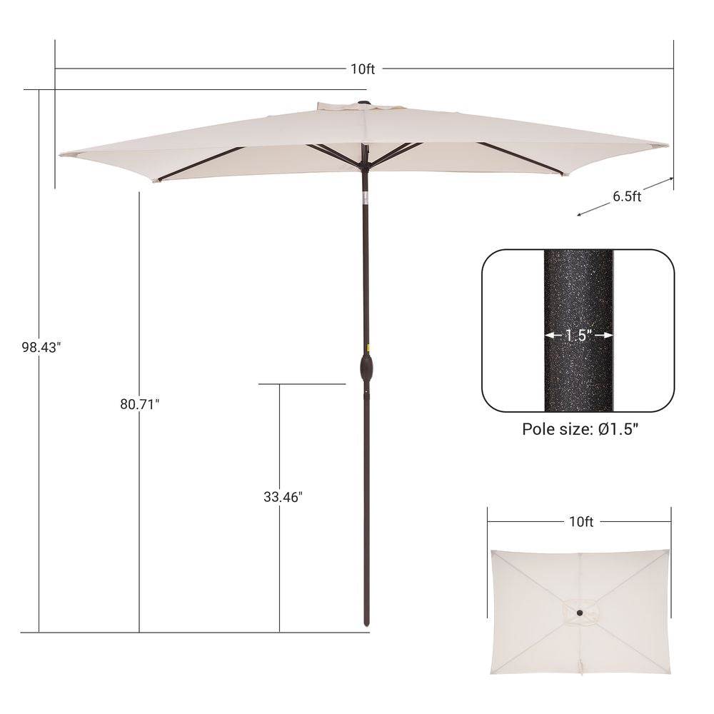 SONKUKI 10 x 6.5ft Outdoor Patio Market Table Rectangle Umbrellas Nonfading Canopy and Sturdy Ribs - Sonkuki