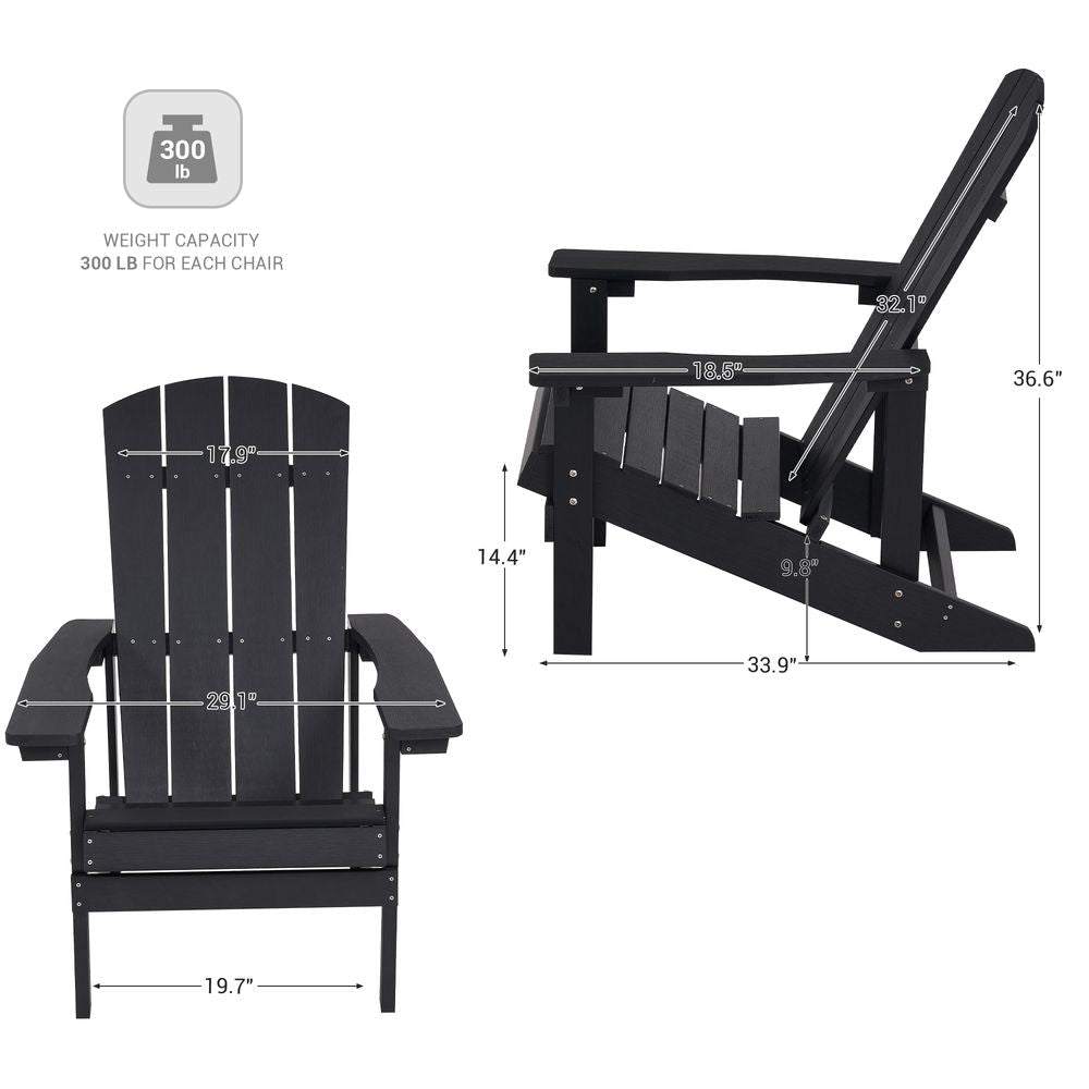 SONKUKI Patio Adirondack Chair Outdoor Plastic Single Chair 300 Lbs for Deck and Balcony Multi-Use - Sonkuki