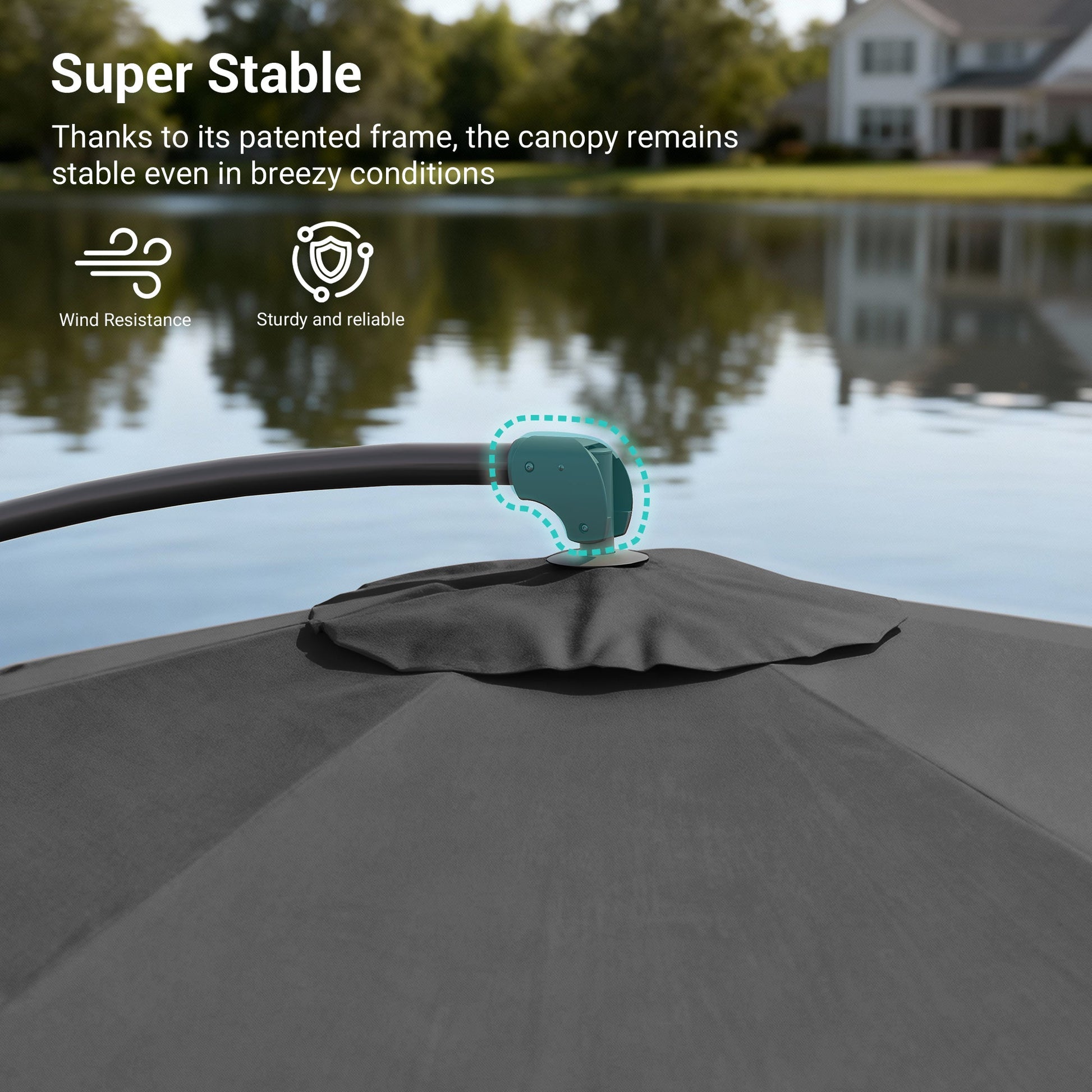 Sonkuki 10ft Patio Offset Umbrella, Foldable Crank & Safety Lock, Outdoor Cantilever Hanging Umbrella, Fade Resistant Fabric, for Pool, Deck, Garden - Sonkuki