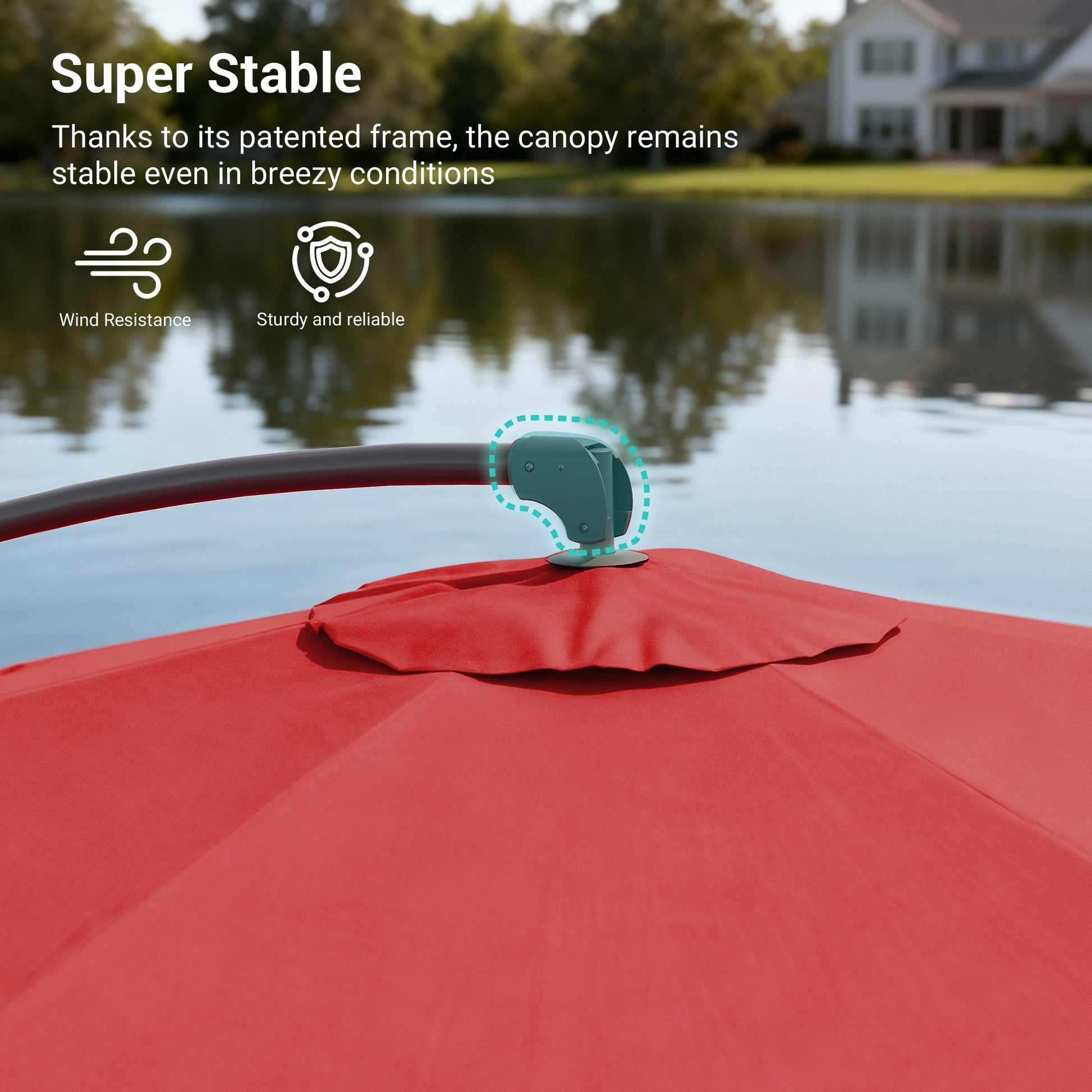 Sonkuki 10ft Patio Offset Umbrella, Foldable Crank & Safety Lock, Outdoor Cantilever Hanging Umbrella, Fade Resistant Fabric, for Pool, Deck, Garden - Sonkuki