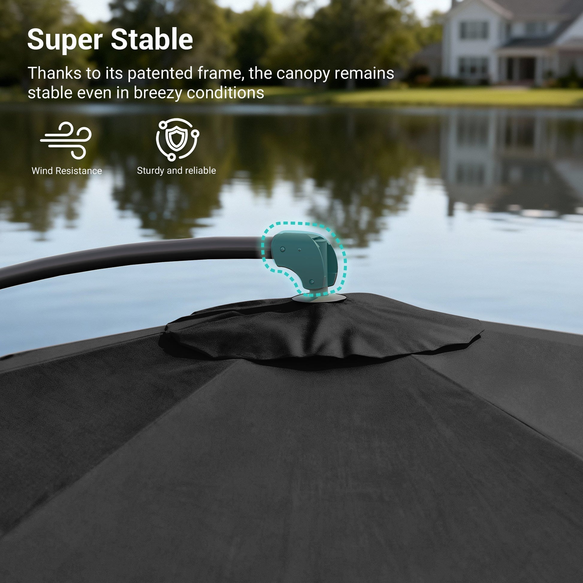 Sonkuki 10ft Patio Offset Umbrella, Foldable Crank & Safety Lock, Outdoor Cantilever Hanging Umbrella, Fade Resistant Fabric, for Pool, Deck, Garden - Sonkuki