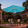 Sonkuki 10ft Patio Offset Umbrella with Solar Light Strips, Foldable Crank & Safety Lock, Outdoor Cantilever Hanging Umbrella, Fade Resistant Fabric, for Pool, Deck, Garden - Sonkuki