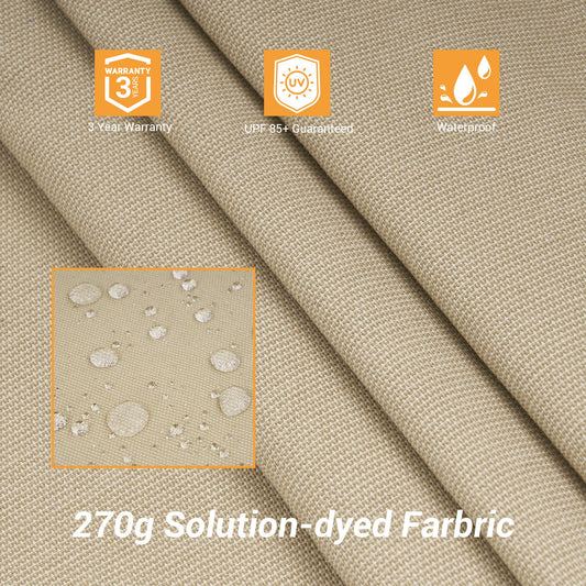 Sonkuki 11.5x9FT LED Cantilever Patio Umbrella Solution - Dyed Fabric w/Base - Sonkuki