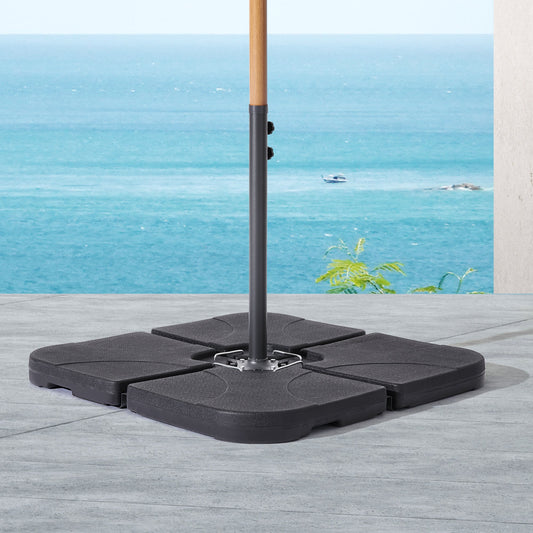 Sonkuki 4 Piece Patio Cantilever Umbrella Weighted Base, Square Offset Umbrella Stand Filled With Water or Sand - Sonkuki