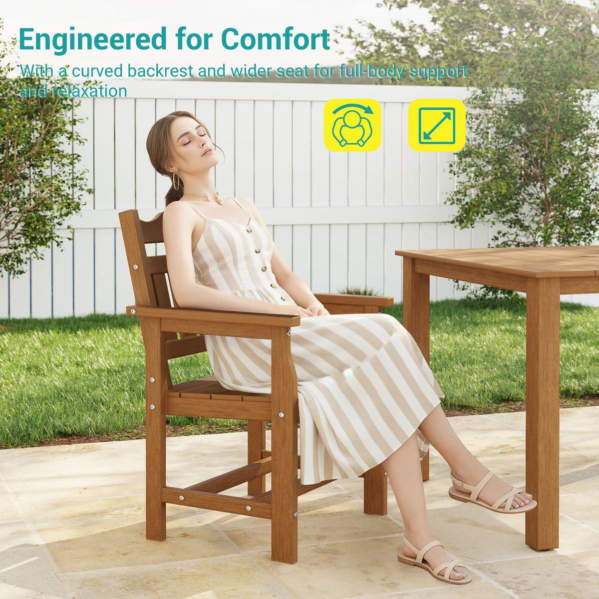 Sonkuki 5 - Piece Outdoor Dining Set, Square HIPS Patio Table and 4 Chairs with Umbrella Hole, Weather Resistant Furniture Sets for Garden, Backyard, Lawn, and Poolside - Sonkuki