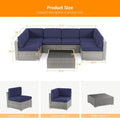 SONKUKI 7 Pieces Outdoor Sofa Sets, Sectional Furniture PE Wicker Sofa - Sonkuki