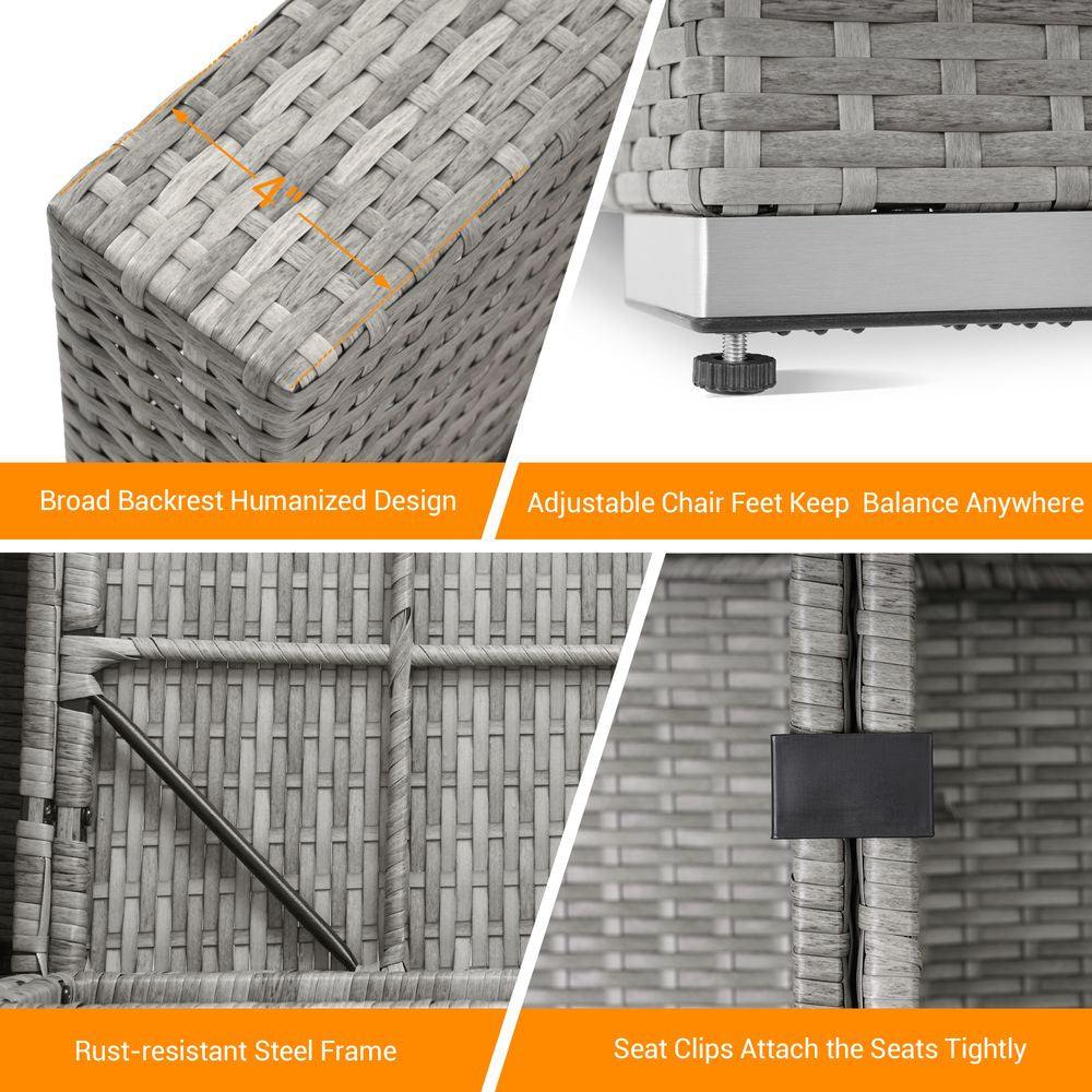 SONKUKI 7 Pieces Outdoor Sofa Sets, Sectional Furniture PE Wicker Sofa - Sonkuki