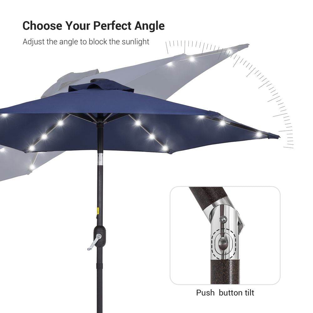 SONKUKI 7.5Ft LED Table Market Umbrella - Sonkuki