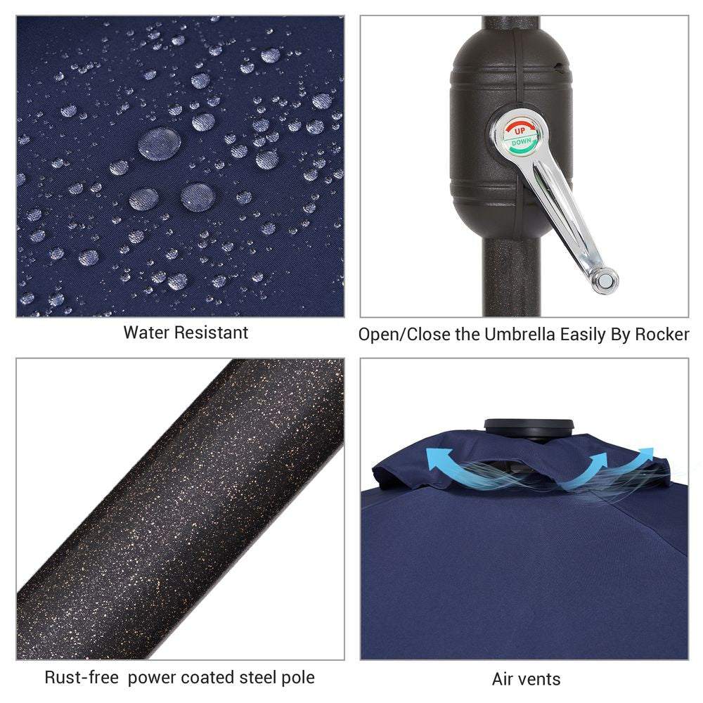 SONKUKI 7.5Ft LED Table Market Umbrella - Sonkuki