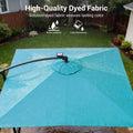 Sonkuki 8.2ft Solar LED Patio Offset Umbrella with 8 Light Strips, Safety Lock & Raised Base Pole for Stability, Foldable Crank, Cantilever Patio Hanging Umbrella - Sonkuki