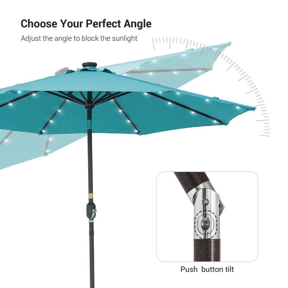 SONKUKI 9ft LED Market Umbrella - Sonkuki