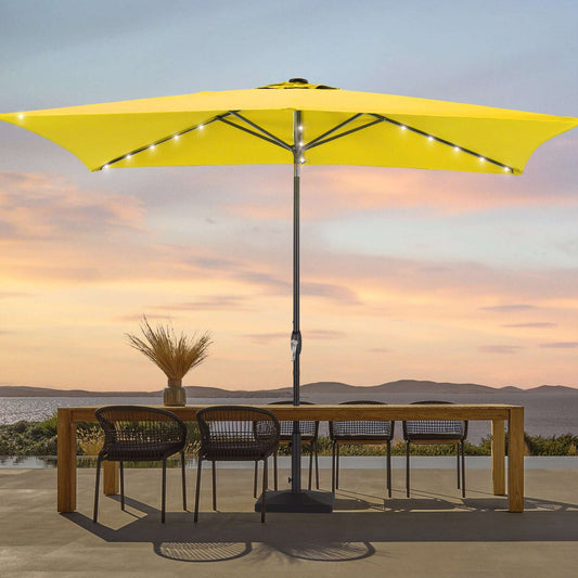 SONKUKI 9x6ft LED Market Umbrella Iron Rod - Sonkuki