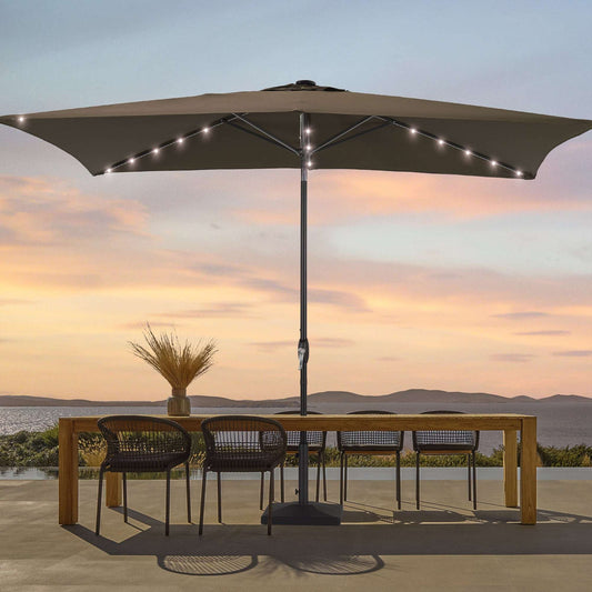 SONKUKI 9x6ft LED Market Umbrella Iron Rod - Sonkuki