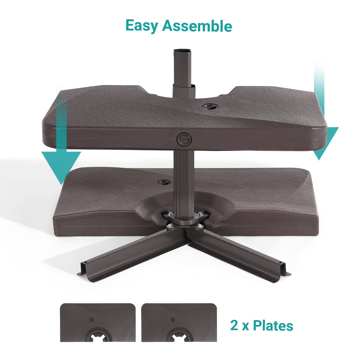 Sonkuki Heavy Duty Patio Umbrella Base Suit for Cantilever Umbrella From 8FT to 12FT, Up to 320LBs, Be Filled With Sand and Water - Sonkuki