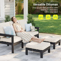 Sonkuki HIPS 5 - Piece Outdoor Sofa Set, All - Weather Patio Furniture Set with 3.9 Inch Thick Detachable Cushions, Wood - Like Outdoor Sectional with Ottoman for Deck, Garden, Lawn - Sonkuki
