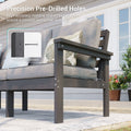 Sonkuki HIPS 5 - Piece Outdoor Sofa Set, All - Weather Patio Furniture Set with 3.9 Inch Thick Detachable Cushions, Wood - Like Outdoor Sectional with Ottoman for Deck, Garden, Lawn - Sonkuki