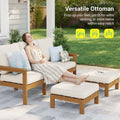Sonkuki HIPS 5 - Piece Outdoor Sofa Set, All - Weather Patio Furniture Set with 3.9 Inch Thick Detachable Cushions, Wood - Like Outdoor Sectional with Ottoman for Deck, Garden, Lawn - Sonkuki