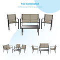 SONKUKI Modern Outdoor 4 Pieces Bistro Furniture Chair Sets Porch Conversation Sets With a Dining Table - Sonkuki