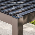 Sonkuki Patio Louvered Pergola 12x20Ft, Outdoor Metal Pergola with Adjustable Roof and Integrated Drainage System, Easy Assembly Patio Pergola for Patio, Deck, Porch, Yard - Sonkuki