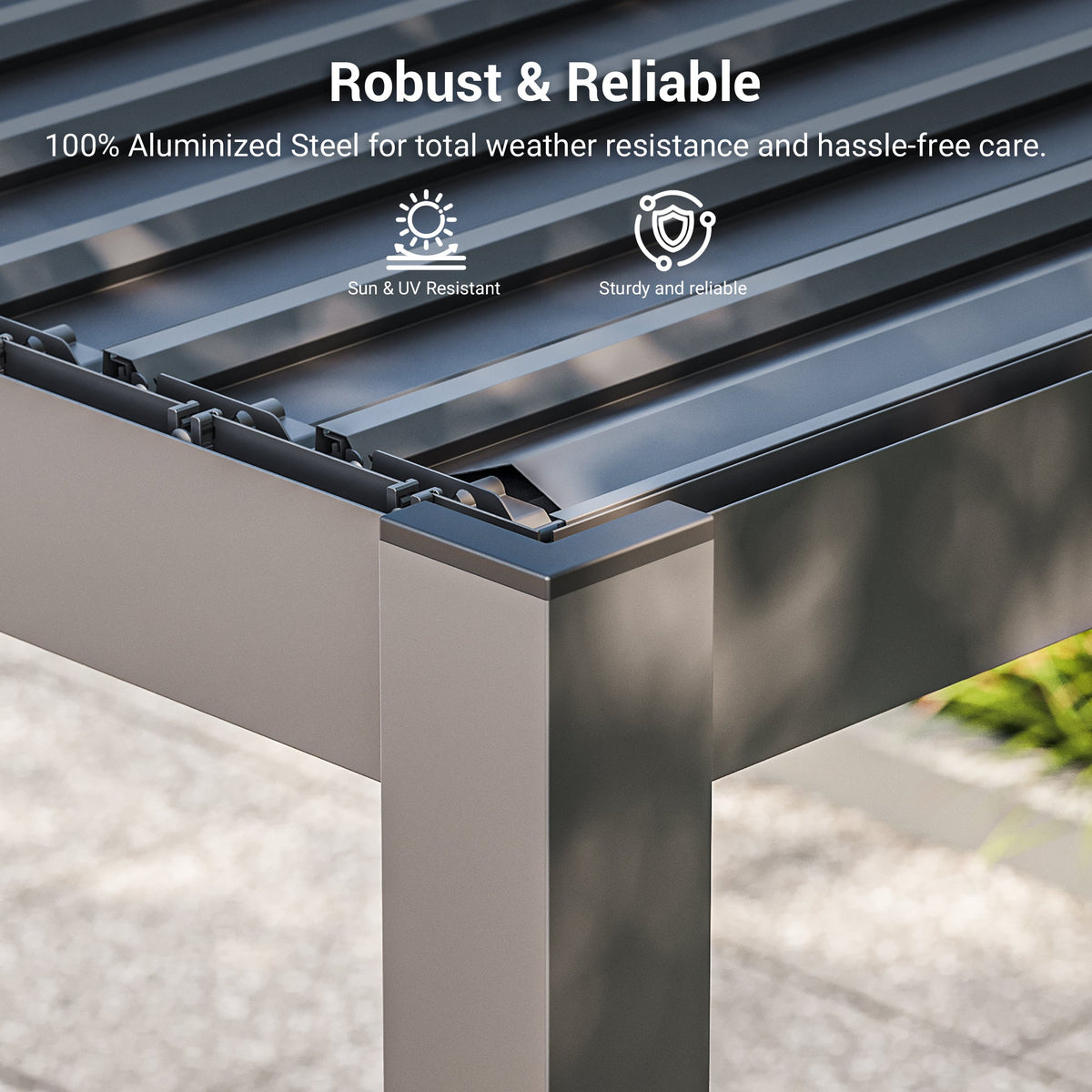 Sonkuki Patio Louvered Pergola 12x20Ft, Outdoor Metal Pergola with Adjustable Roof and Integrated Drainage System, Easy Assembly Patio Pergola for Patio, Deck, Porch, Yard - Sonkuki