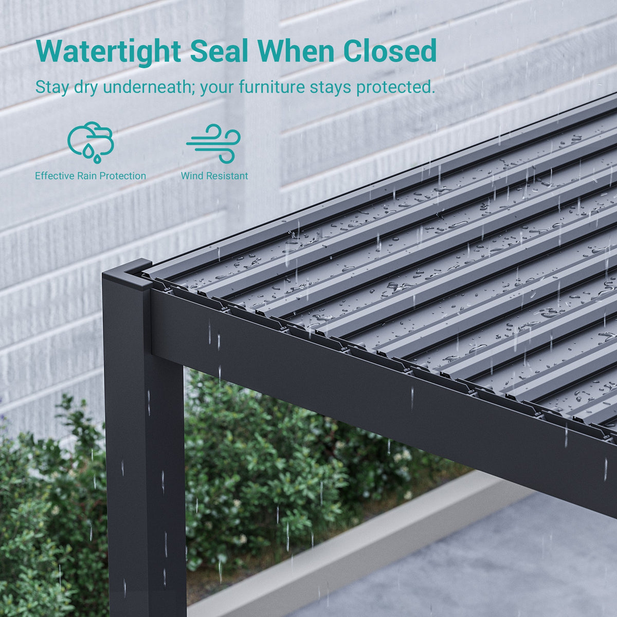 Sonkuki Patio Louvered Pergola 9x14Ft, Outdoor Metal Pergola with Adjustable Roof and Integrated Drainage System, Easy Assembly Patio Pergola for Patio, Deck, Porch, Yard - Sonkuki