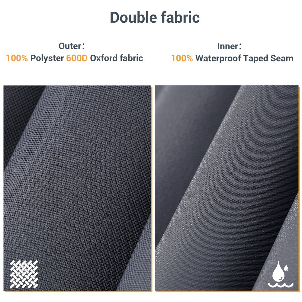 SONKUKI Patio Umbrella Covers Zippered Windproof Anti - UV 600D Fits 9¨C11ft Offset Hanging Umbrella Parasol - Sonkuki