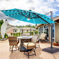 Sonkuki Premium 11FT LED Cantilever Patio Umbrella – Ultimate Outdoor Comfort with 360° Rotation and Infinite Canopy Angle Adjustment - Sonkuki
