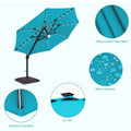 Sonkuki Premium 11FT LED Cantilever Patio Umbrella – Ultimate Outdoor Comfort with 360° Rotation and Infinite Canopy Angle Adjustment - Sonkuki