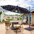 Sonkuki Premium 11FT LED Cantilever Patio Umbrella – Ultimate Outdoor Comfort with 360° Rotation and Infinite Canopy Angle Adjustment - Sonkuki