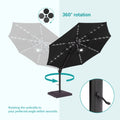 Sonkuki Premium 11FT LED Cantilever Patio Umbrella – Ultimate Outdoor Comfort with 360° Rotation and Infinite Canopy Angle Adjustment - Sonkuki