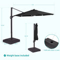 Sonkuki Premium 11FT LED Cantilever Patio Umbrella – Ultimate Outdoor Comfort with 360° Rotation and Infinite Canopy Angle Adjustment - Sonkuki