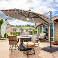 Sonkuki Premium 11FT LED Cantilever Patio Umbrella – Ultimate Outdoor Comfort with 360° Rotation and Infinite Canopy Angle Adjustment - Sonkuki