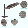 Sonkuki Premium 11FT LED Cantilever Patio Umbrella – Ultimate Outdoor Comfort with 360° Rotation and Infinite Canopy Angle Adjustment - Sonkuki