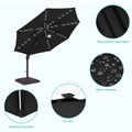 Sonkuki Premium 11FT LED Cantilever Patio Umbrella – Ultimate Outdoor Comfort with 360° Rotation and Infinite Canopy Angle Adjustment - Sonkuki