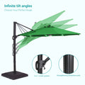 Sonkuki Premium 11FT LED Cantilever Patio Umbrella – Ultimate Outdoor Comfort with 360° Rotation and Infinite Canopy Angle Adjustment - Sonkuki