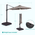 Sonkuki Premium 11FT LED Cantilever Patio Umbrella – Ultimate Outdoor Comfort with 360° Rotation and Infinite Canopy Angle Adjustment - Sonkuki