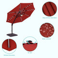 Sonkuki Premium 11FT LED Cantilever Patio Umbrella – Ultimate Outdoor Comfort with 360° Rotation and Infinite Canopy Angle Adjustment - Sonkuki