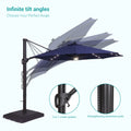 Sonkuki Premium 11FT LED Cantilever Patio Umbrella – Ultimate Outdoor Comfort with 360° Rotation and Infinite Canopy Angle Adjustment - Sonkuki