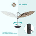 Sonkuki Premium 11FT LED Cantilever Patio Umbrella – Ultimate Outdoor Comfort with 360° Rotation and Infinite Canopy Angle Adjustment - Sonkuki