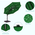 Sonkuki Premium 11FT LED Cantilever Patio Umbrella – Ultimate Outdoor Comfort with 360° Rotation and Infinite Canopy Angle Adjustment - Sonkuki