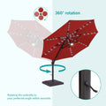 Sonkuki Premium 11FT LED Cantilever Patio Umbrella – Ultimate Outdoor Comfort with 360° Rotation and Infinite Canopy Angle Adjustment - Sonkuki