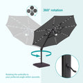 Sonkuki Premium 11FT LED Cantilever Patio Umbrella – Ultimate Outdoor Comfort with 360° Rotation and Infinite Canopy Angle Adjustment - Sonkuki