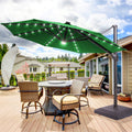 Sonkuki Premium 11FT LED Cantilever Patio Umbrella – Ultimate Outdoor Comfort with 360° Rotation and Infinite Canopy Angle Adjustment - Sonkuki