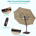 Sonkuki Premium 11FT LED Cantilever Patio Umbrella – Ultimate Outdoor Comfort with 360° Rotation and Infinite Canopy Angle Adjustment - Sonkuki