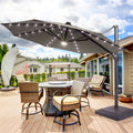 Sonkuki Premium 11FT LED Cantilever Patio Umbrella – Ultimate Outdoor Comfort with 360° Rotation and Infinite Canopy Angle Adjustment - Sonkuki