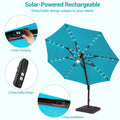 Sonkuki Premium 11FT LED Cantilever Patio Umbrella – Ultimate Outdoor Comfort with 360° Rotation and Infinite Canopy Angle Adjustment - Sonkuki