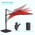Sonkuki Premium 11FT LED Cantilever Patio Umbrella – Ultimate Outdoor Comfort with 360° Rotation and Infinite Canopy Angle Adjustment - Sonkuki